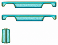 Sunset Boulevard — Turquoise & Aqua — actual printable decal artwork; two opposite sides and paired hood panels, enlarged preview