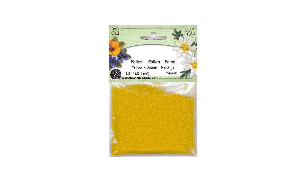 Woodland Scenics T4645 Yellow Paper Flower Pollen labeled 1.8 cubic inches