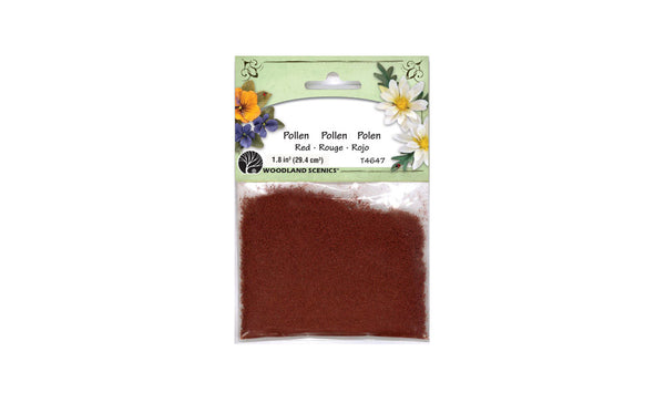 Woodland Scenics T4647 Red Paper Flower Pollen labeled 1.8 cubic inches