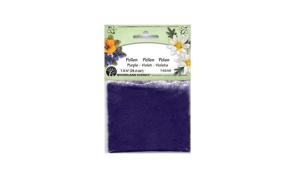 Woodland Scenics T4648 Purple Paper Flower Pollen labeled 1.8 cubic inches
