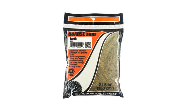 Woodland Scenics T60 Earth Coarse Turf, 21.6 Cubic Inch Bag