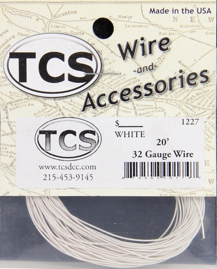 Train Control Systems 1227 20' 32 Gauge Wire, White — exact product view
