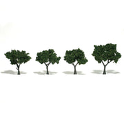 Woodland Scenics TR1504 Medium Green Trees, set of 4 ready-made model trees.