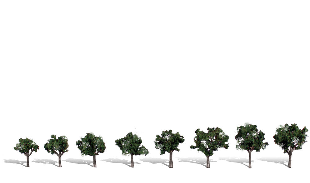 Woodland Scenics TR3547 Cool Shade Trees, set of 8 ready-made model trees.