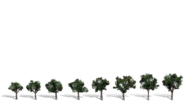 Woodland Scenics TR3547 Cool Shade Trees, set of 8 ready-made model trees.