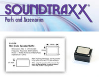 SoundTraxx 810154 Mini Cube speaker and manufacturer packaging