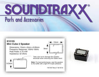 SoundTraxx 810155 Mini Cube 2 speaker with manufacturer packaging