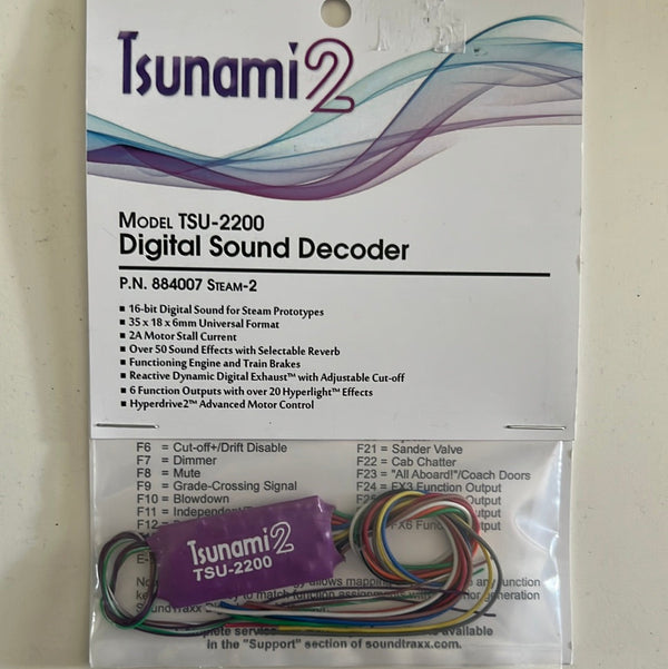SoundTraxx 884007 Tsunami2 TSU-2200 Steam-2 decoder in labeled manufacturer packaging