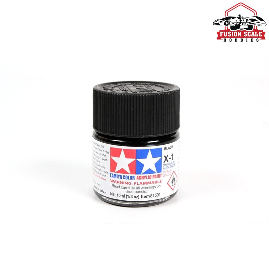 Tamiya Acrylic X-1 Black 10ml Bottle — exact product reference