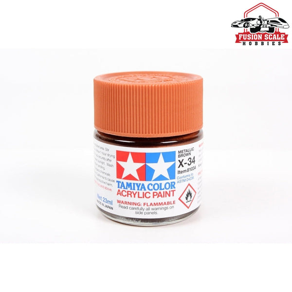 Tamiya Acrylic X-34 Metallic Brown 23ml Bottle — exact product reference