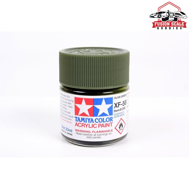 Tamiya Acrylic XF-58 Olive Green 23 mL – TAM81358 — exact Tamiya product photo