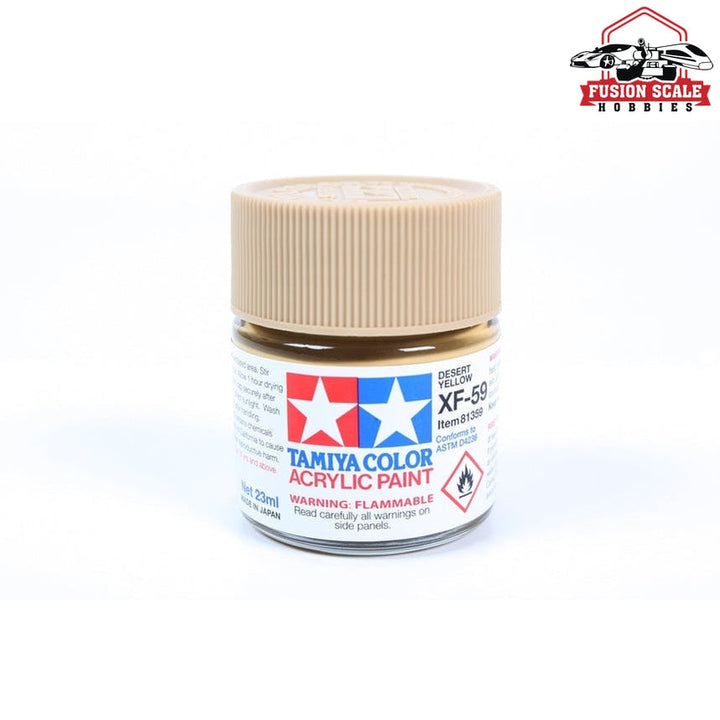Tamiya Acrylic XF-59 Desert Yellow 23 mL – TAM81359 — exact Tamiya product photo
