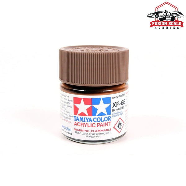 Tamiya Acrylic XF-68 NATO Brown 23 mL – TAM81368 — exact Tamiya product photo