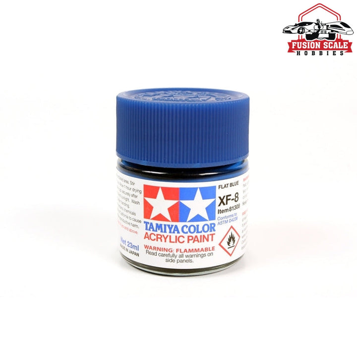 Tamiya Acrylic XF-8 Flat Blue 23 mL – TAM81308 — exact Tamiya product photo