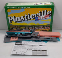 Bachmann O Scale Plasticville Trailer Park Three-Trailer Kit - product and package