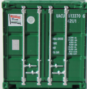 UASC (green) 40' Canvas/Open top Magnetic container - corrugated-side. JTC# 402006 SOLD OUT (402006) exact product view 4