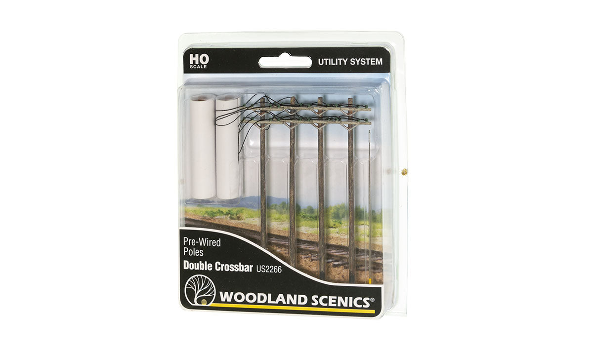 Woodland Scenics US2266 actual labeled HO scale pole set in retail packaging