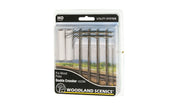 Woodland Scenics US2266 actual labeled HO scale pole set in retail packaging