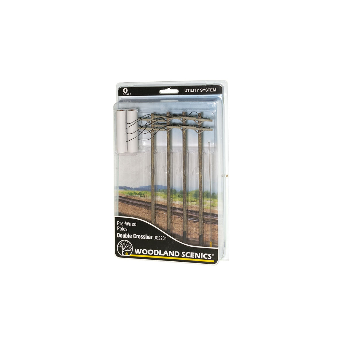 Woodland Scenics US2281 O Scale Pre-Wired Poles Double Crossbar actual product photograph 1
