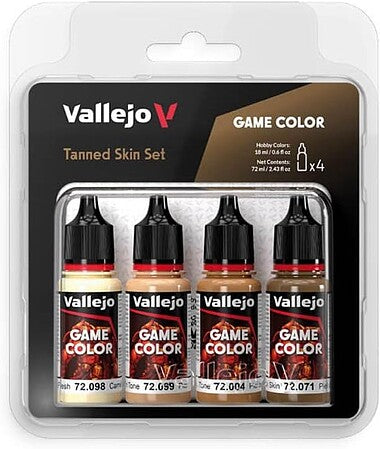 Vallejo 72.380 Game Color Tanned Skin Set, four 18 ml bottles in blister packaging