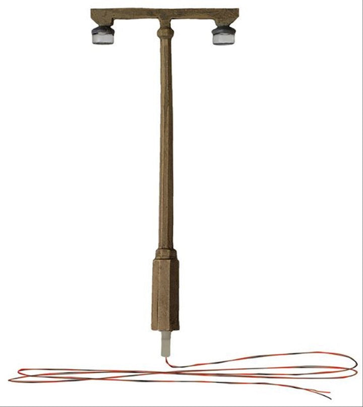 Woodland Scenics JP5676 Just Plug Twin Lamp Street Lights HO scale product photograph