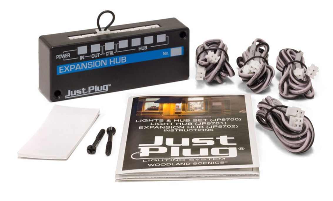 Woodland Scenics JP5702 Just Plug Expansion Hub included components photograph