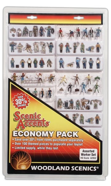 Woodland Scenics HO A2052 Assorted Worker Set Economy Pack — exact product view