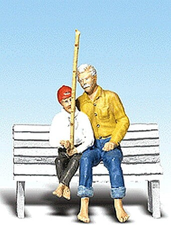 Woodland Scenics A2534 Frank and Son Fishing G scale figure set