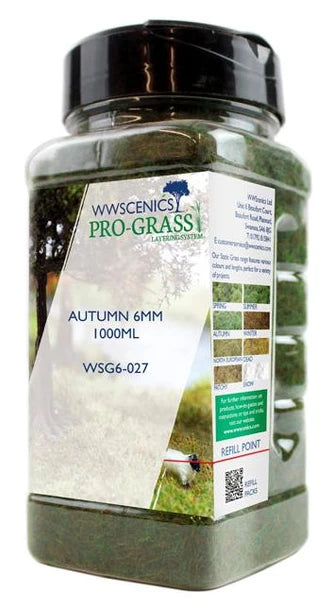WWScenics 6mm Autumn Static Grass 1000ml Canister — exact WWScenics product image