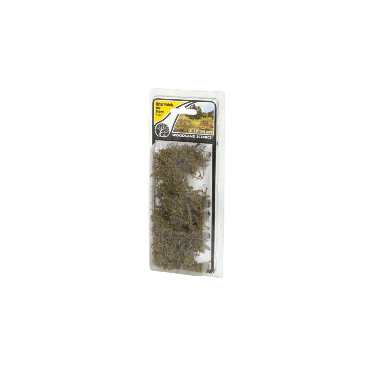 Woodland Scenics FS637 Dry Brown Briar Patch actual clear retail package photograph showing natural scenic material