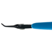 Side view of the 45-degree bend in Xuron 450BN blue-handled pliers