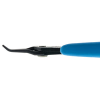 Side view of the 45-degree bend in Xuron 450BN blue-handled pliers