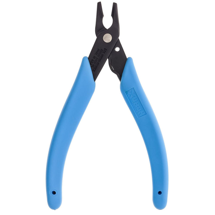 Xuron 575 micro-forming pliers with shaped jaws and blue grips