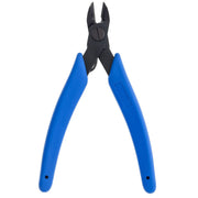 Xuron 9100 oval-head flush cutter with blue handles and open jaws