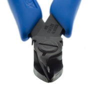 Close-up of the Xuron 9100F retaining clip and cutting jaws