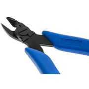Angled view of Xuron 9100F open jaws and blue grip