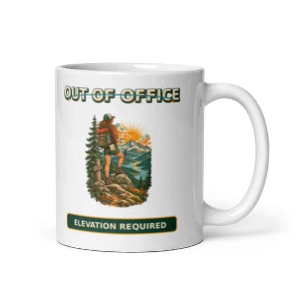 Out of Office Elevation Required Mug product mockup
