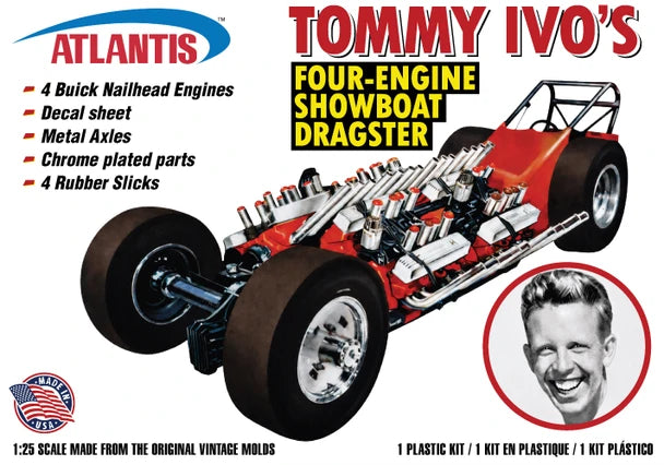 Atlantis Tommy Ivo Showboat Four Engine Dragster 1:25 model kit