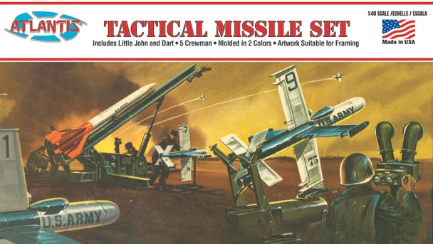 Atlantis U.S. Army Tactical Missile Set 1:40 model kit with Dart and Little John missiles