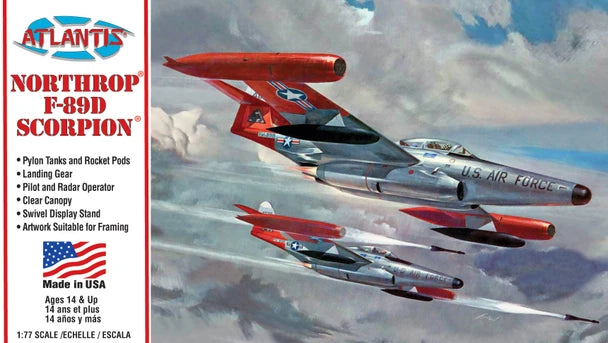 Atlantis Northrop F-89D Scorpion 1:77 model kit