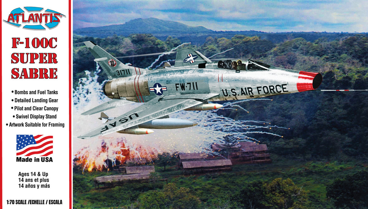 Atlantis North American F-100C Super Sabre 1:70 model kit