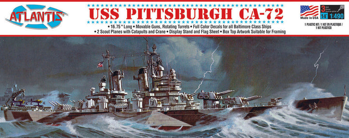 Atlantis USS Pittsburgh CA-72 Baltimore-class heavy cruiser 1:490 model kit