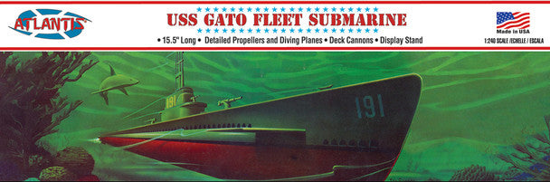 Atlantis USS Gato SS-212 World War II fleet submarine 1:240 model kit