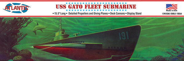 Atlantis USS Gato SS-212 World War II fleet submarine 1:240 model kit