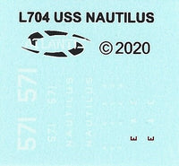 Atlantis USS Nautilus L750 included decal sheet