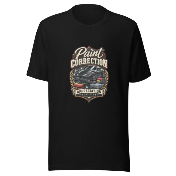 Paint Correction Appreciation Society automotive T-shirt product mockup