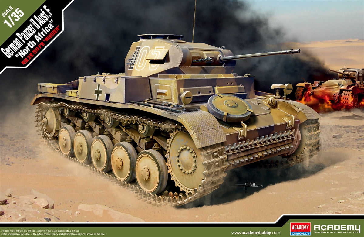 Academy German Panzer II Ausf. F North Africa 1/35 Model Kit (13535)