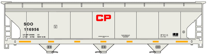 Accurail 2116 Soo Line Canadian Pacific 3-bay ACF covered hopper HO scale