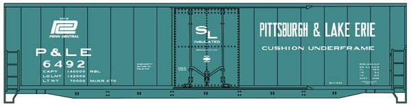 Accurail 5829 Pittsburgh and Lake Erie 50-foot plug-door boxcar #6492 HO scale