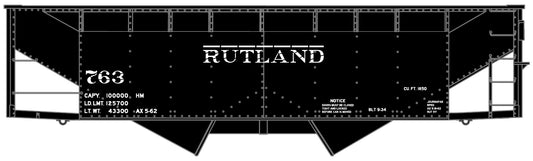 Accurail 7740 Rutland #763 50-ton offset twin hopper HO scale
